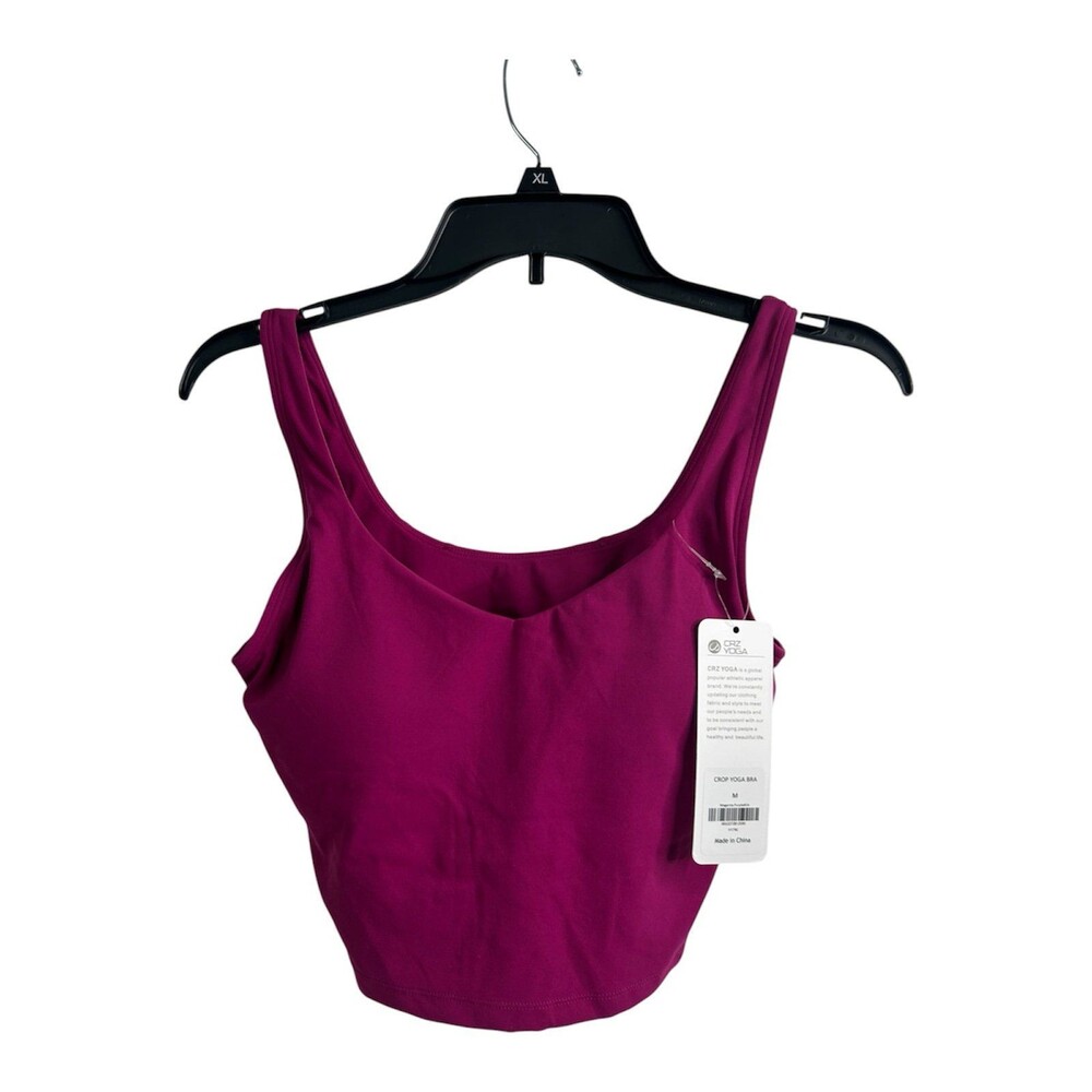 Women’s Raspberry CRZ YOGA Crop Yoga Bra Athletic Tank Top Size M
